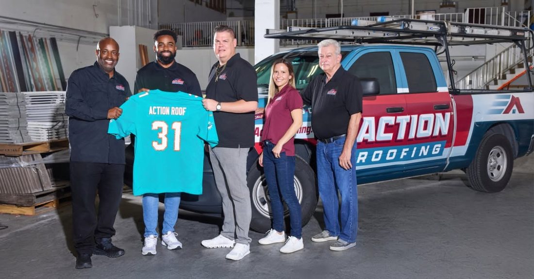 Action Roofing with the Miami Dolphins